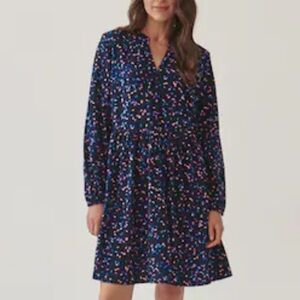Vilagallo Terrazo Print V-Neck Dress